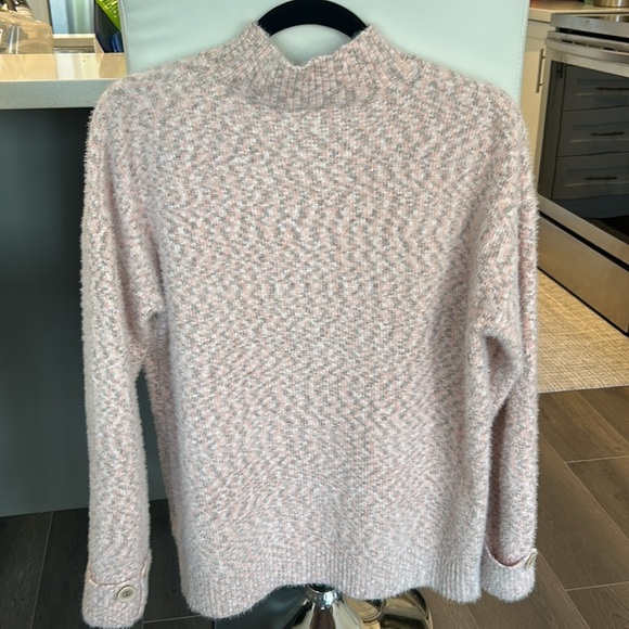 Elena Wang Soft Pastel Pink Mock Neck Sweater Size L - Picture 14 of 16